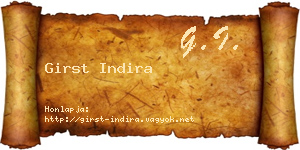 Girst Indira névjegykártya